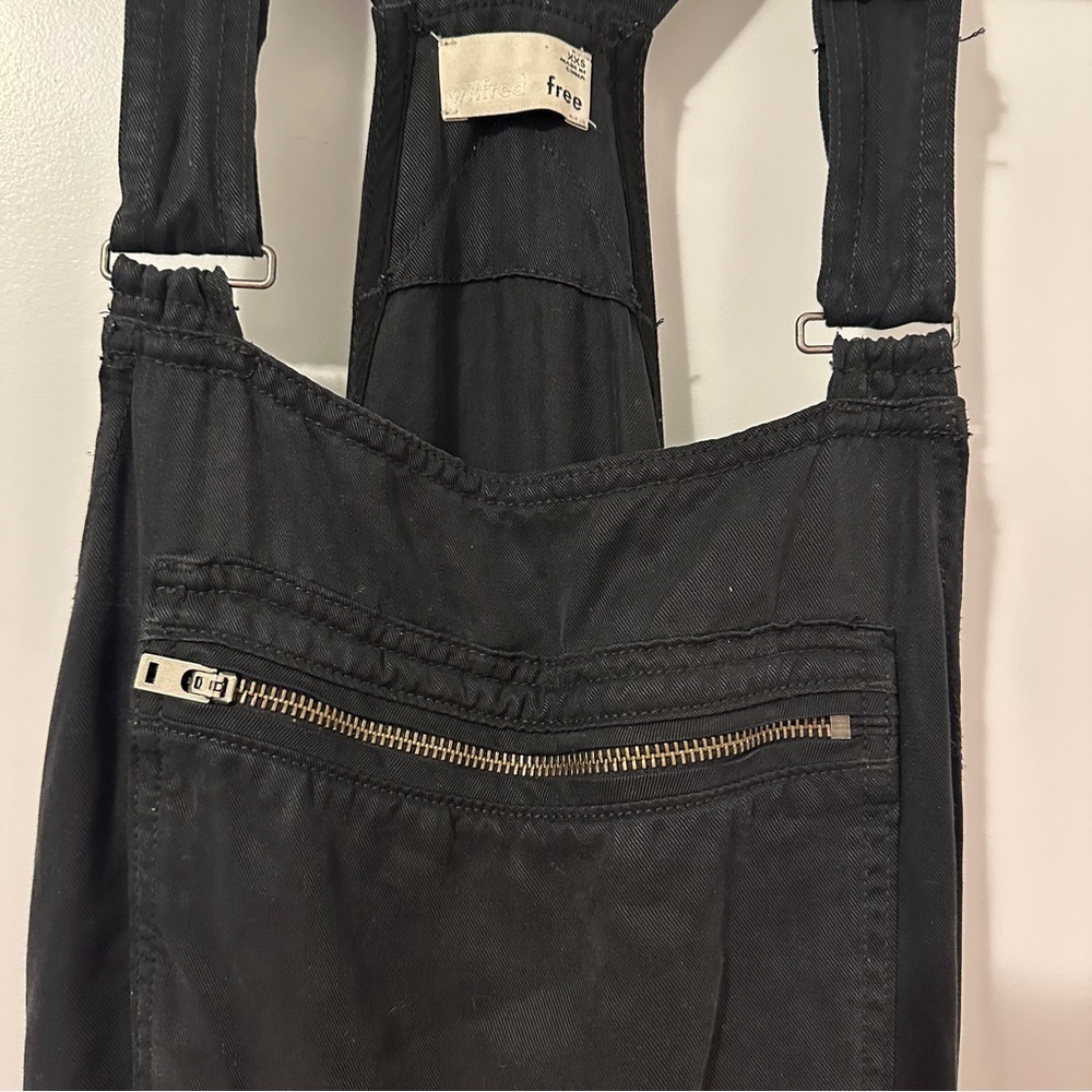 Aritzia Wilfred Free Black Valletta Overalls Cropped Size XXS Women’s - Picture 5 of 16
